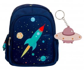 Mochila con Bolsillo Trmico Espacio + Llavero UFO Regalo