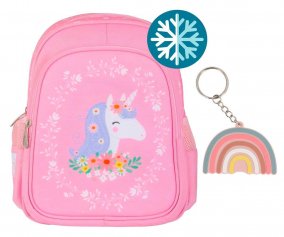 Mochila con Bolsillo Trmico Unicorn + Llavero Rainbow Regalo