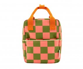 Petit sac  dos personnalisable Sticky Lemon Farmhouse Checkerboard Sprout Green