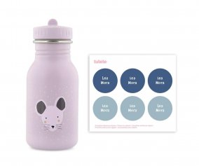 Bottiglia Acciaio Trixie Mrs.Mouse 350ml+6 Etichette Rotonde Blue Gratis