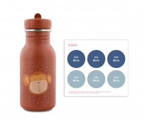 Bottiglia Acciaio Trixie Mr.Monkey 350ml+6 Etichette Rotonde Blue Gratis
