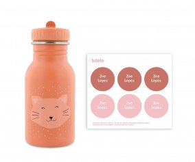 Trixie Mr.Cat Steel Bottle 350ml + 6 Free Round Rose Labels