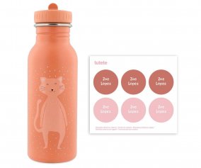 Bottiglia Acciaio Trixie Mr.Cat 500ml+6 Etichette Rotonde Rose Gratis