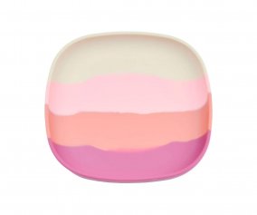 Assiette  ventouse Color Splash Mauve Rose Ombre