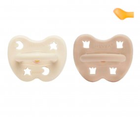 2 sucettes en caoutchouc Hevea Milky White/Sand  3  36 m 
