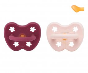 2 sucettes en caoutchouc Hevea Powder Pink/Rosewood 3  36 m 