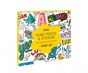Pster XL Omy+adesivos de arte de rua