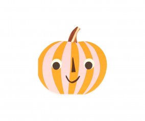 16 Tovaglioli Carta Pumpkin Stripy Pink Orange