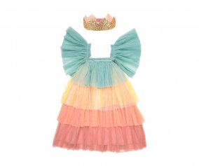 Costume Princesse  Volants Arc-en-ciel