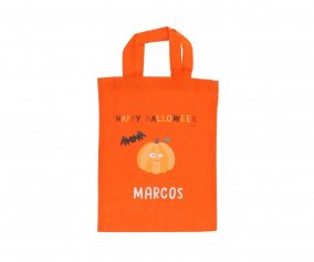 Bolsa Naranja Truco o Trato Halloween Personalizable