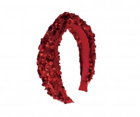 Diadema vermelho com lantejoulas Velvet