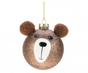 Bola de Navidad Weiste Bio Glitter Marrn Bear