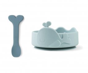 Bowl with Spoon Wally Blue