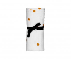 Mussola M Bianca Coueur Heart Moutarde