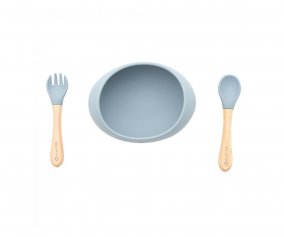 Vaisselle 3 pices Silicone Grey 