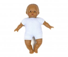 Bambolotto Vintage Lucas Minikane Soft Vichy Cielo