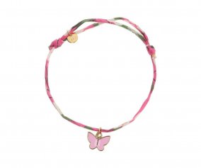 Pulsera Floral Liberty Mariposa Rosa