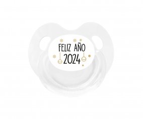 Chupete Retro Blanco Feliz Ao 2024