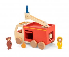 Camion Pompieri Legno Animali Trixie