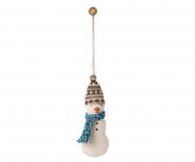 Adorno Mueco de Nieve Maileg Bufanda  Azul