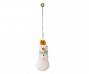 Decorazione Natalizia Maileg Snowman Pompon Arancio