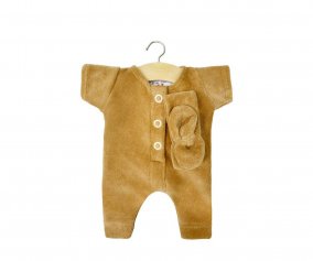 Combinaison et bandeau en Velours Lili Camel pour Soft Doll
