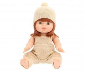 Bambola Gordis Capucine con Tutina e Cappello Tricot Beige