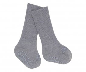 Calcetines Suela Antideslizante Lana Gris Melange