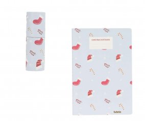 Promoo de Natal: Caderno e Tubo de Lpis Coloridos Azul