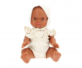 Bambola Gordis Carmen con Pagliaccetto e Cuffia Vichy Beige