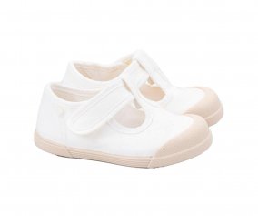 Pepito White Canvas Shoes