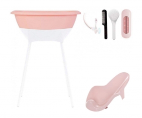 Set Luma Bathtub with Pink Seat and White Stand