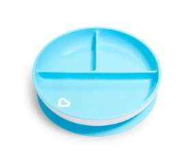 Plato Compartimentos con Ventosa Stay-Put Azul