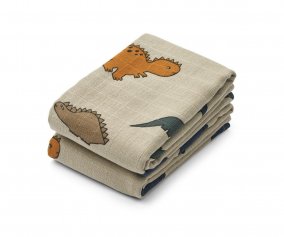 2 Lewis Dinosaurs Gauze Pads / Mist