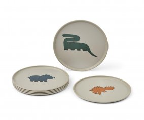 Lot de 6 Assiettes Remco Dinosaurs/Mist