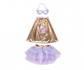 Tutu, capa e mscara Super-Duper Metallic Rose Gold/Lilac 4-6 anos