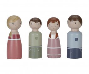 Set Familia Rosa Casa Muecas Little Dutch