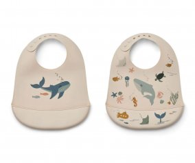 2 Bavoirs Silicone Tilda Sea Creature/Sandy