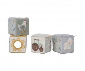 4 Cubos Apilables Blanditos Little Farm