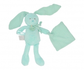 Peluche Rabbit con Mini Doudou Mint Personalizzabile