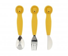 Set of 3 Silicone Cutlery Mr. Lion