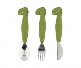 Set of 3 Silicone Cutlery Mr. Dino