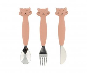 Ensemble de 3 Couverts en Silicone Mr. Cat