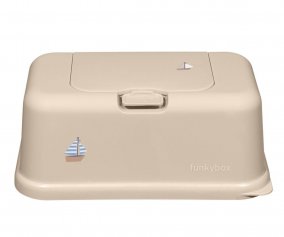 Funkybox Wipes Container Beige Boat