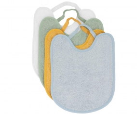 Pack 4 Bavagli Spugna Plastificati Blue, Mustard, Sage, Ivory