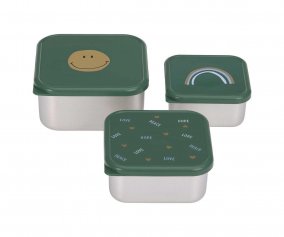 Set 3 Snackbox Acciaio Happy Smile