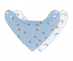 2 Bandana Mussolina Happy Smile Blue