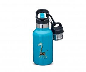 Bouteille en acier Inoxydable TempFlask Girafe Turquoise 350 ml