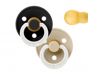 2 Succhietti BIBS Colour Round Notturni Black Glow/Vanilla Glow