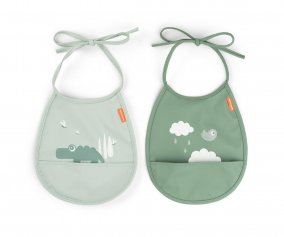 Pack 2 Bibs Pocket Croco Green